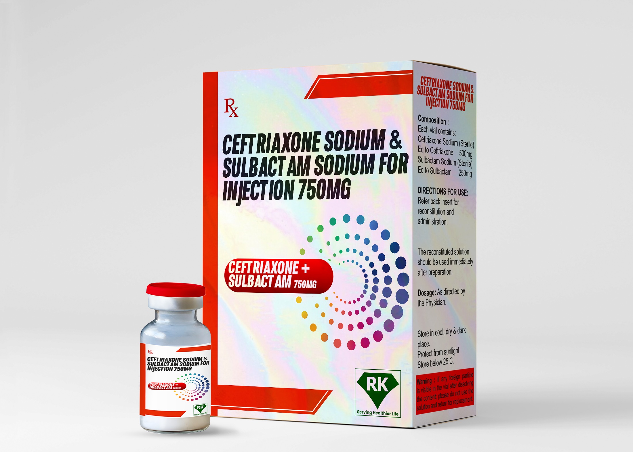 Ceftriaxone Sodium & Sulbactam Sodium for Injection 750mg